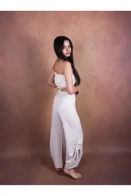 KADIN ŞİLE BEZİ ASKISIZ STRAPLEZ CROP - 2